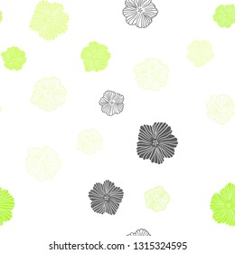 Light Green, Yellow vector seamless elegant background with flowers. Creative illustration in blurred style with flowers. Pattern for trendy fabric, wallpapers.