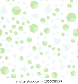 Light Green, Yellow vector seamless, isometric texture with poly style with cubes. Abstract gradient illustration with triangles, cubes. Template for business cards, websites.
