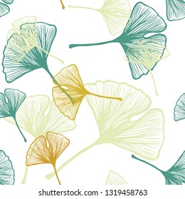 Light Green, Yellow vector seamless elegant background with leaves. Blurred decorative design in Indian style with leaves. Design for textile, fabric, wallpapers.