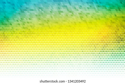 Light Green, Yellow vector seamless texture in triangular style. Glitter abstract illustration with triangular shapes. Pattern for design of window blinds, curtains.