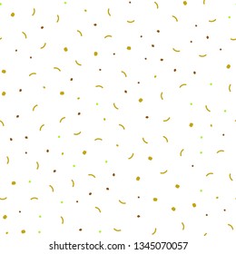 Light Green, Yellow vector seamless layout with circles, lines. Glitter abstract illustration with connection of triangle structure. Design for textile, fabric, wallpapers.
