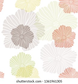 Light Green, Yellow vector seamless abstract design with flowers. Creative illustration in blurred style with flowers. Texture for window blinds, curtains.