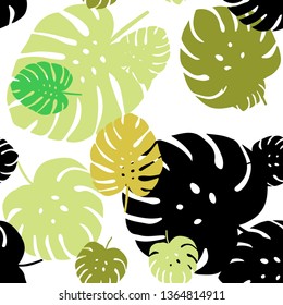 Light Green, Yellow vector seamless natural backdrop with leaves. leaves on blurred abstract background with gradient. Design for wallpaper, fabric makers.