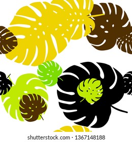 Light Green, Yellow vector seamless elegant wallpaper with leaves. Colorful abstract illustration with leaves in doodle style. Design for wallpaper, fabric makers.
