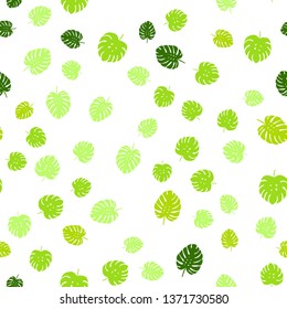 Light Green, Yellow vector seamless doodle texture with leaves. An elegant bright illustration with leaves in Natural style. Design for wallpaper, fabric makers.