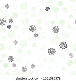 Light Green, Yellow vector seamless pattern with christmas snowflakes. Shining colored illustration with snow in christmas style. Trendy design for wallpaper, fabric makers.