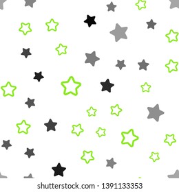Light Green, Yellow vector seamless background with colored stars. Blurred decorative design in simple style with stars. Design for textile, fabric, wallpapers.