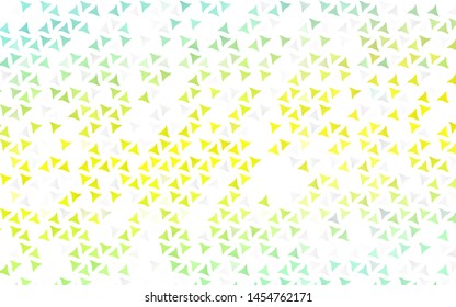 Light Green, Yellow vector seamless layout with lines, triangles. Triangles on abstract background with colorful gradient. Pattern for design of window blinds, curtains.