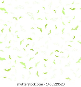 Light Green, Yellow vector seamless pattern with sea dolphins. Modern abstract illustration with sea dolphins. Pattern for websites of animals.