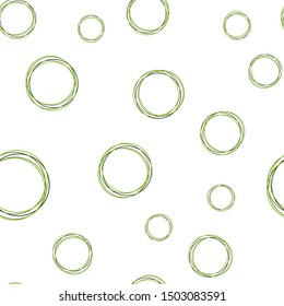 Light Green, Yellow vector seamless pattern with spheres. Modern abstract illustration with colorful water drops. Pattern for trendy fabric, wallpapers.