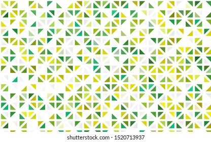 Light Green, Yellow vector seamless backdrop with lines, triangles. Triangles on abstract background with colorful gradient. Design for textile, fabric, wallpapers.
