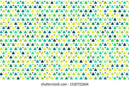 Light Green, Yellow vector seamless texture in triangular style. Decorative design in abstract style with triangles. Pattern for design of fabric, wallpapers.