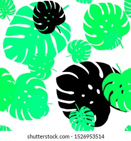Light Green, Yellow vector seamless natural backdrop with leaves. Modern geometrical abstract illustration with leaves. Texture for window blinds, curtains.