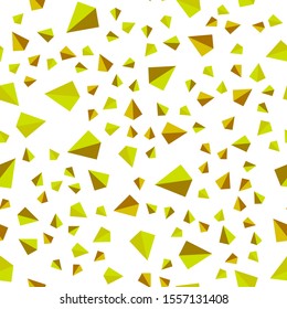 Light Green, Yellow vector seamless, isometric template with crystals, triangles. Glitter abstract illustration with triangular shapes. Pattern for trendy fabric, wallpapers.