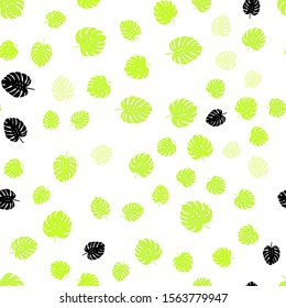 Light Green, Yellow vector seamless doodle background with leaves. Decorative illustration with doodles on abstract template. Pattern for trendy fabric, wallpapers.