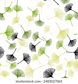 Light Green, Yellow vector seamless doodle pattern with leaves. An elegant bright illustration with leaves in Natural style. Design for wallpaper, fabric makers.