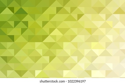 Light Green, Yellow vector shining triangular background. Creative illustration in halftone style with gradient. The best triangular design for your business.
