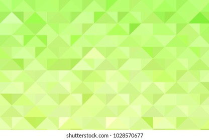 Light Green, Yellow vector shining triangular background. Creative illustration in halftone style with gradient. The elegant pattern can be used as part of a brand book.