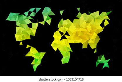 Light Green, Yellow vector shining triangular pattern. Shining colored illustration in a brand-new style. The best triangular design for your business.