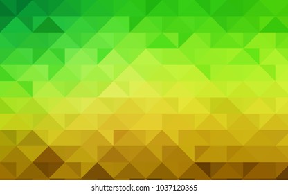 Light Green, Yellow vector shining triangular template. A completely new color illustration in a vague style. Triangular pattern for your business design.
