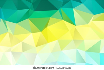 Light Green, Yellow vector shining triangular background. Colorful illustration in abstract style with gradient. Brand-new design for your business.