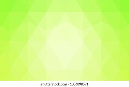 Light Green, Yellow vector shining triangular cover. Polygonal abstract illustration with gradient. Best triangular design for your business.