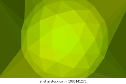Light Green, Yellow vector shining triangular layout with a gem in a centre. A sample with polygonal shapes. Template for cell phone's backgrounds.