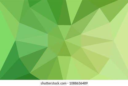 Light Green, Yellow vector shining triangular backdrop with a gem in a centre. Shining colorful illustration with triangles. New template for your brand book.