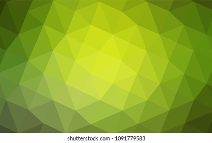 Light Green, Yellow vector shining triangular backdrop. Polygonal abstract illustration with gradient. A new texture for your design.