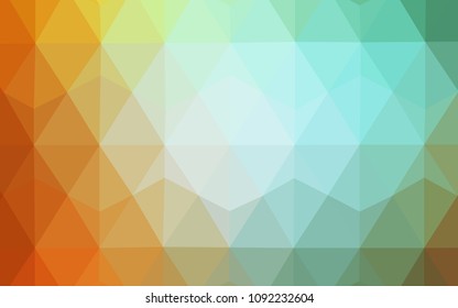 Light Green, Yellow vector shining triangular cover. Creative illustration in halftone style with triangles. Triangular pattern for your design.