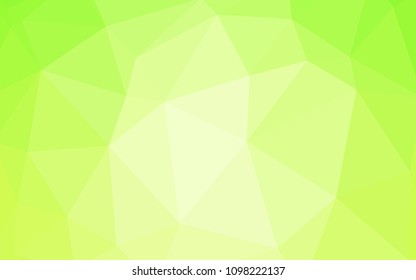 Light Green, Yellow vector shining triangular backdrop. Geometric illustration in Origami style with gradient.  Completely new template for your banner.