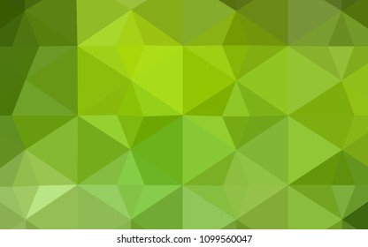 Light Green, Yellow vector shining triangular cover. Shining polygonal illustration, which consist of triangles. A completely new template for your banner.