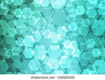 Light Green, Yellow vector shining hexagonal pattern. Modern geometrical abstract illustration with gradient. A new texture for your design.