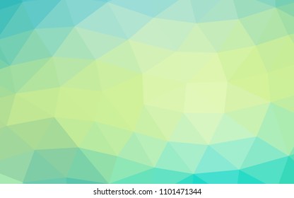 Light Green, Yellow vector shining hexagonal shining triangular. A sample with polygonal shapes. Brand new style for your business design.