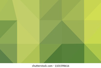 Light Green, Yellow vector shining triangular backdrop. Colorful illustration in abstract style with gradient. Triangular pattern for your business design.
