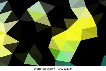 Light Green, Yellow vector shining hexagonal shining triangular. An elegant bright illustration with gradient. The polygonal design can be used for your web site.