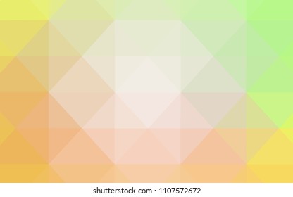 Light Green, Yellow vector shining triangular layout. Creative illustration in halftone style with triangles. Triangular pattern for your business design.
