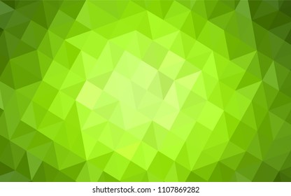 Light Green, Yellow vector shining triangular backdrop. Triangular geometric sample with gradient.  Pattern for a brand book's backdrop.