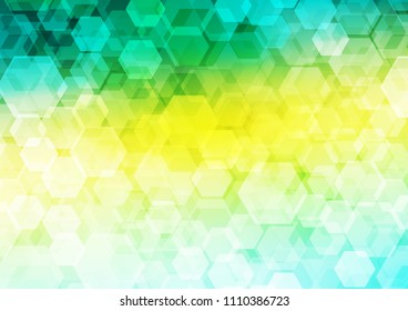 Light Green, Yellow vector shining hexagonal template. A completely new color illustration in a vague style. Brand new design for your business.