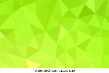Light Green, Yellow vector shining triangular backdrop. Geometric illustration in Origami style with gradient.  Template for cell phone's backgrounds.
