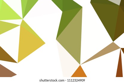 Light Green, Yellow vector shining triangular cover. Colorful illustration in polygonal style with gradient. Completely new template for your banner.