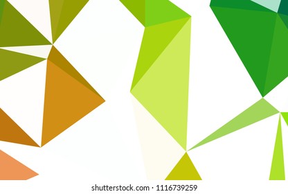 Light Green, Yellow vector shining triangular cover. Modern abstract illustration with triangles. New template for your brand book.