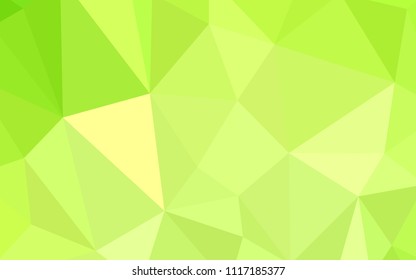 Light Green, Yellow vector shining triangular layout. Creative illustration in halftone style with triangles. Brand new design for your business.