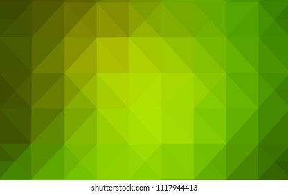Light Green, Yellow vector shining triangular cover. Creative geometric illustration in Origami style with gradient. Brand new style for your business design.