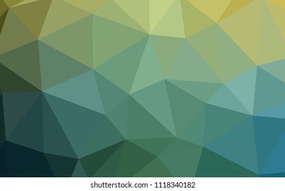 Light Green, Yellow vector shining triangular layout. Geometric illustration in Origami style with gradient.  Completely new template for your banner.