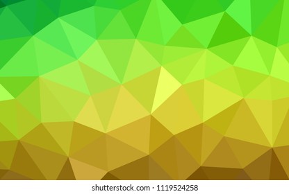 Light Green, Yellow vector shining triangular layout. Polygonal abstract illustration with gradient. Triangular pattern for your design.