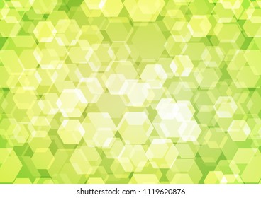 Light Green, Yellow vector shining hexagonal background. Glitter abstract illustration with an elegant design. A completely new design for your business.