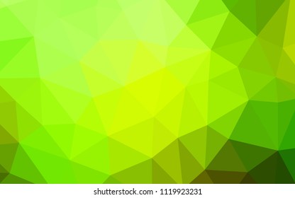 Light Green, Yellow vector shining triangular cover. Modern abstract illustration with triangles. Triangular pattern for your design.