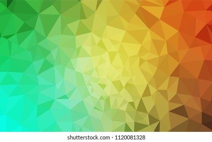 Light Green, Yellow vector shining triangular layout. Triangular geometric sample with gradient.  Textured pattern for your backgrounds.