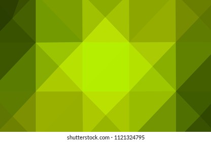 Light Green, Yellow vector shining triangular backdrop. A completely new color illustration in a  polygonal style. Brand-new design for your business.